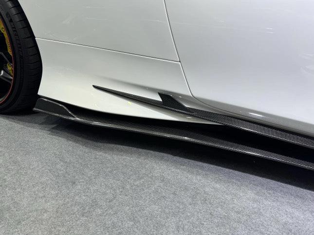 Ferrari F8 Tributo Carbon Fiber Side Skirt Extensions