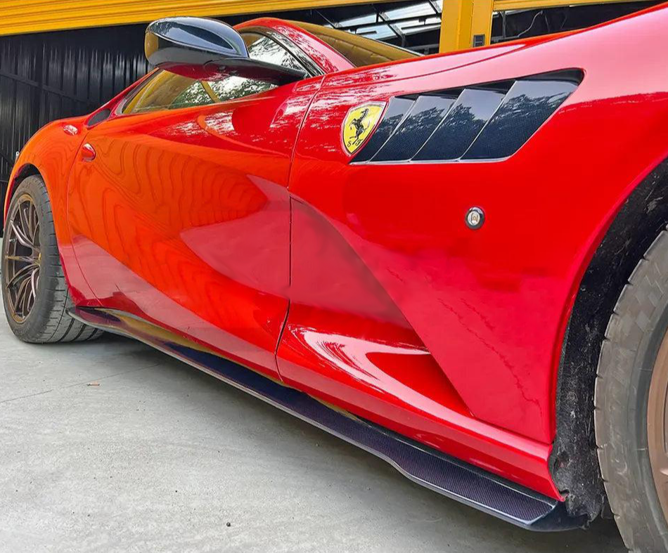 Ferrari 812 Carbon Fiber Side Skirt Extensions