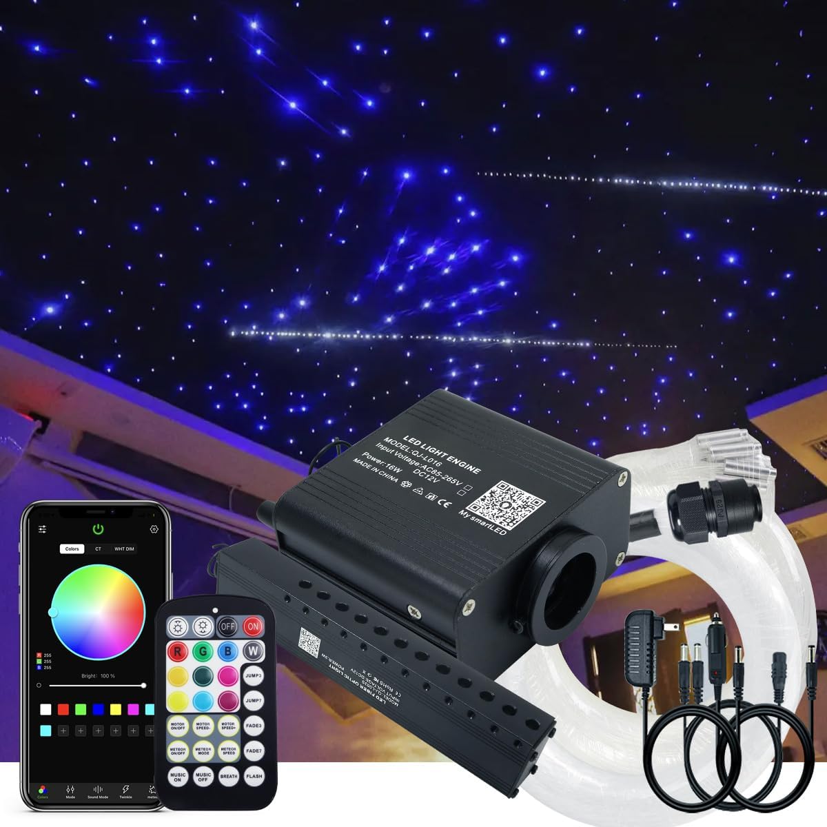 Star Light Headliner Fiber Optic Kit With Metor