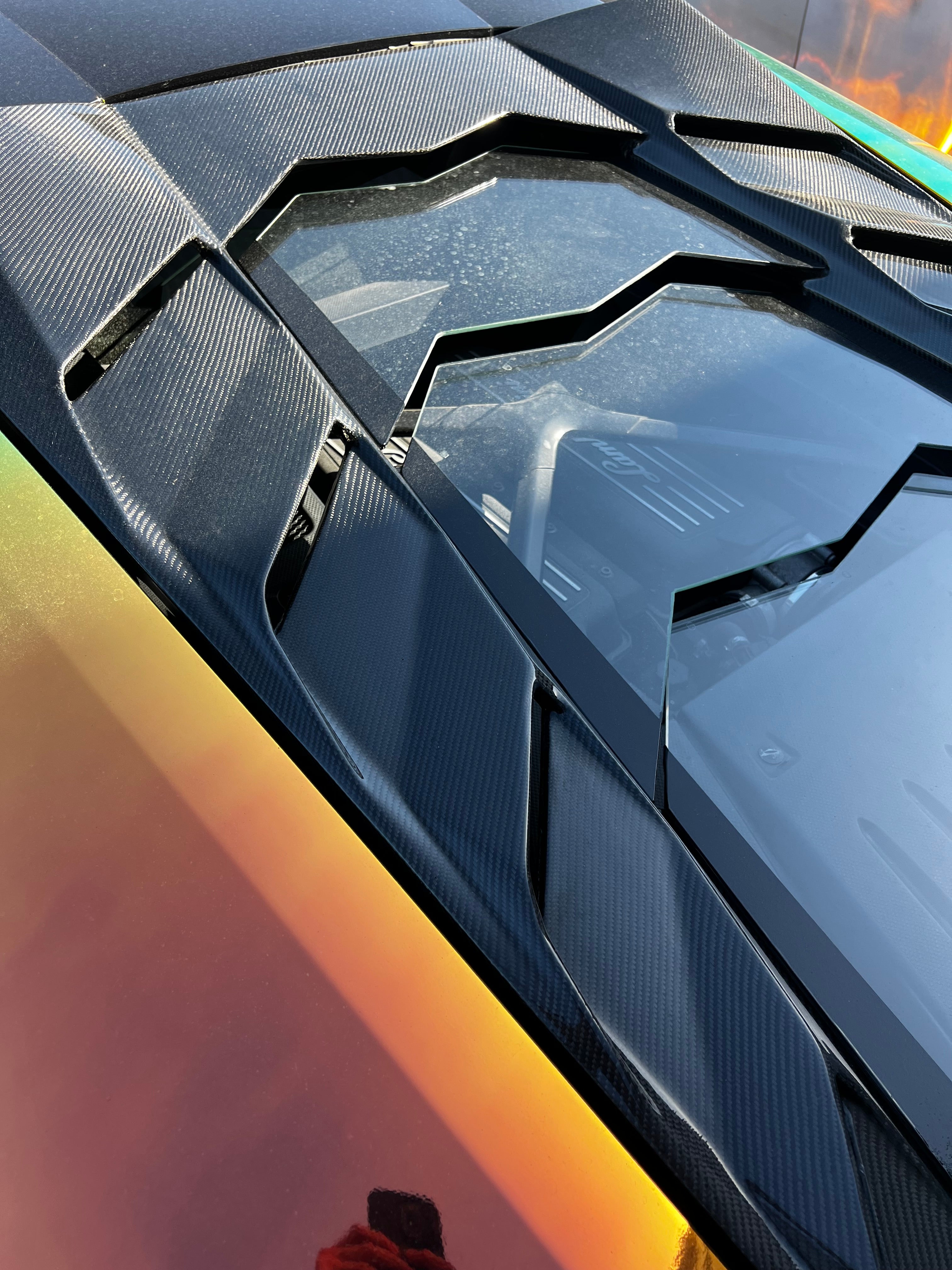 Lamborghini Huracan Carbon Fiber Glass Engine Cover