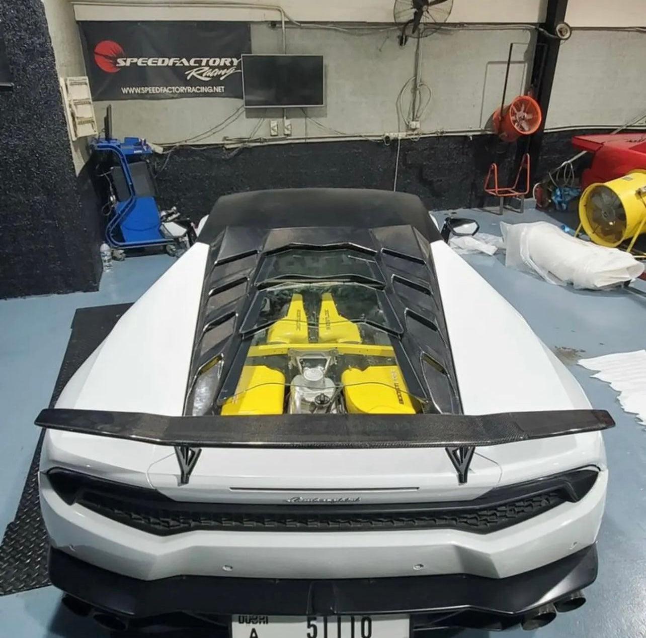 Lamborghini Huracan Carbon Fiber Glass Engine Cover