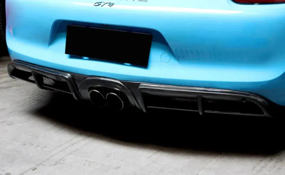 Porsche 981 Cayman/Boxster Carbon Fiber GT4 Style Rear Diffuser (2012-2016)