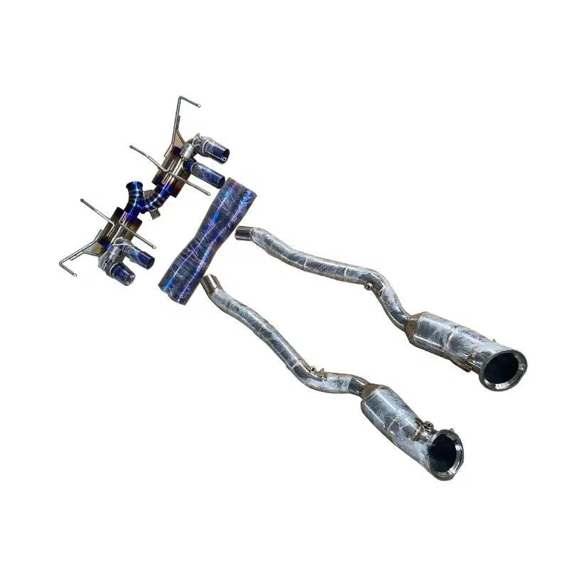 Ferrari 812 Titanium Full Exhaust System & X Pipe With Stain Less Steel Mid Pipes