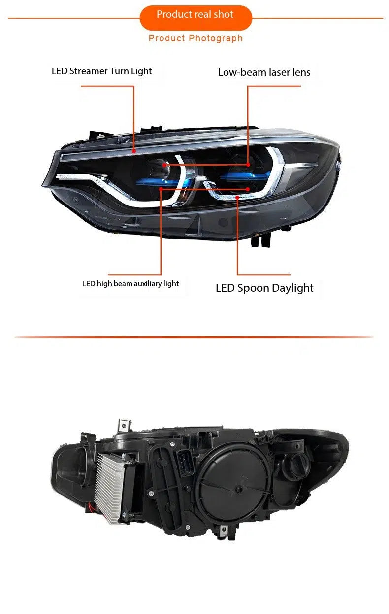 BMW F80 M3 F82/F83 M4 & F30/F32/F33/F36 4 Series Ikon V2 LED Switch Back Headlights DRL White/Yellow