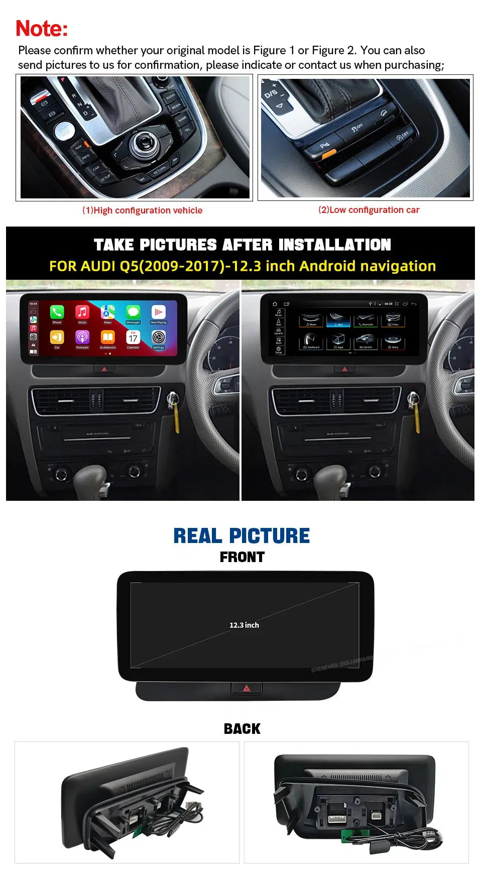 Audi Q5 2009-2017 Apple Car Play 10.25in Screen Upgrade