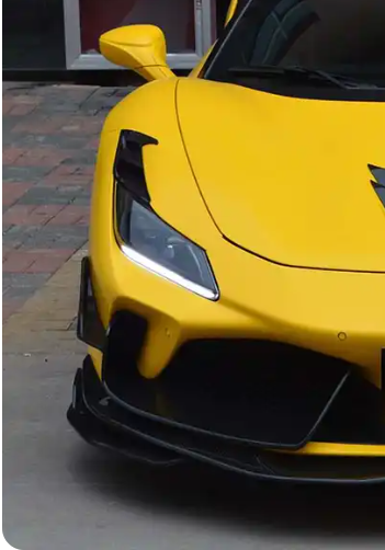 Ferrari F8 Tributo Carbon Fiber Front Splitter Canards