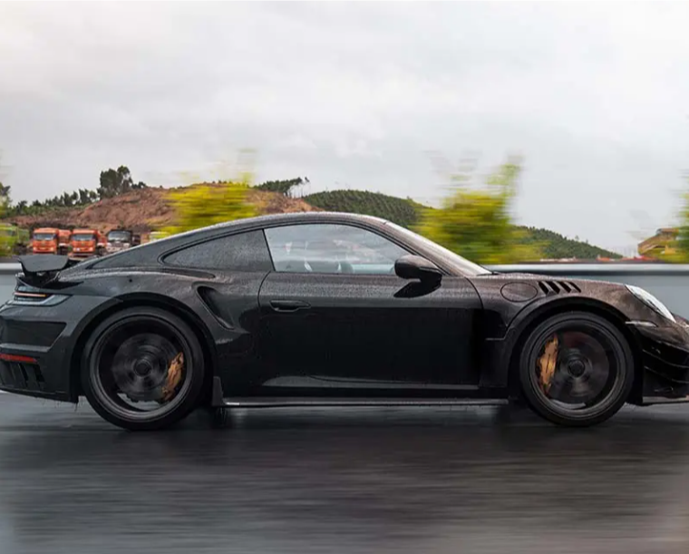 Porsche 911 992 Turbo S Carbon Fiber Side Skirt Extensions