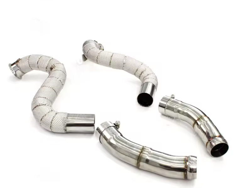 Mercedes Benz C63 AMG W205 2015+ Cat Less Downpipes With Heat Shield
