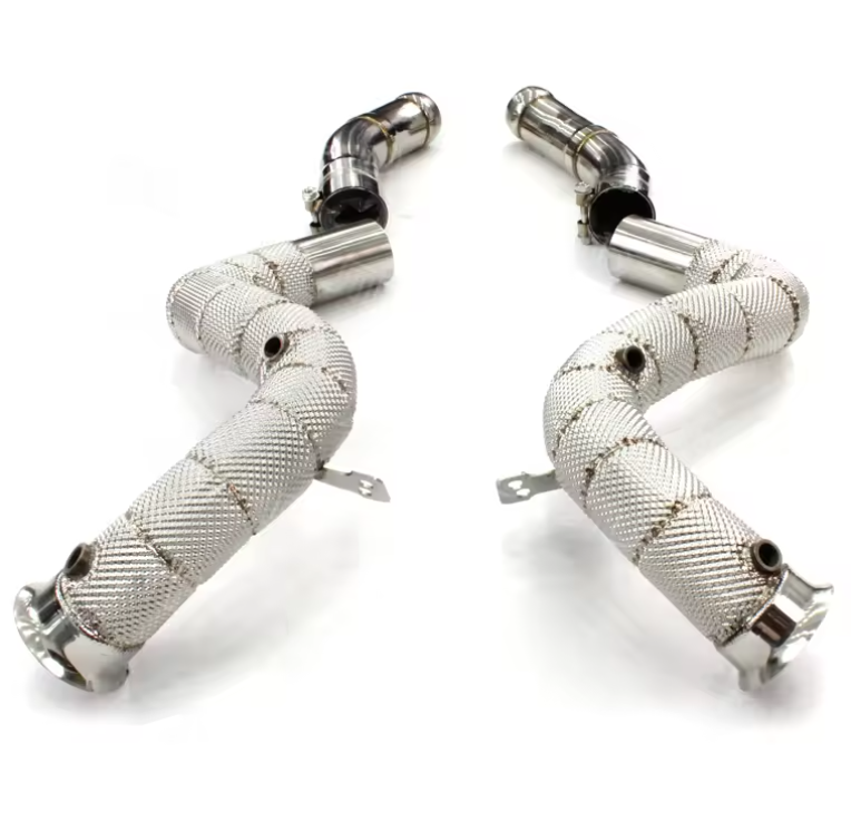 Mercedes Benz C63 AMG W205 2015+ Cat Less Downpipes With Heat Shield