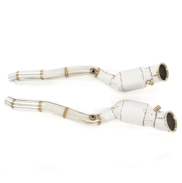 Ferrari FF/F12/812 Cat Less Front Downpipes With Heat Shield