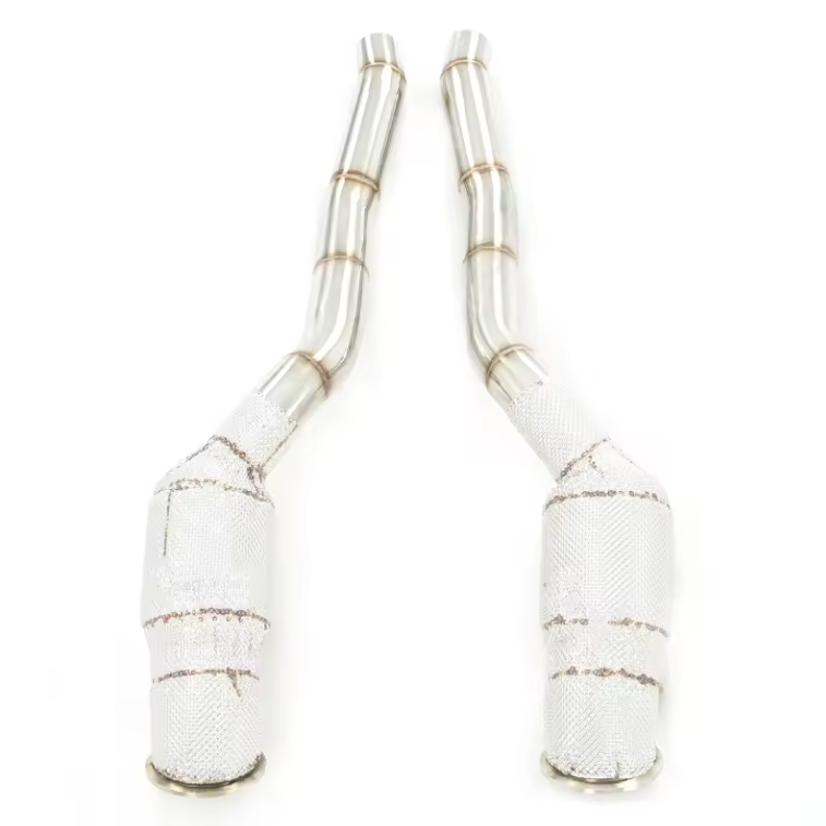 Ferrari FF/F12/812 Cat Less Front Downpipes With Heat Shield