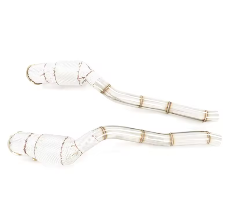 Ferrari FF/F12/812 Cat Less Front Downpipes With Heat Shield