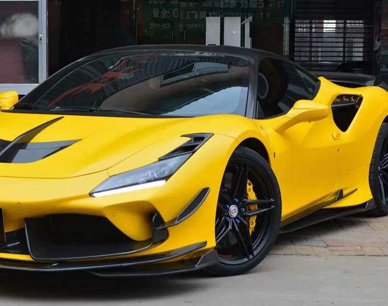 Ferrari F8 Tributo Carbon Fiber Side Skirt Extensions