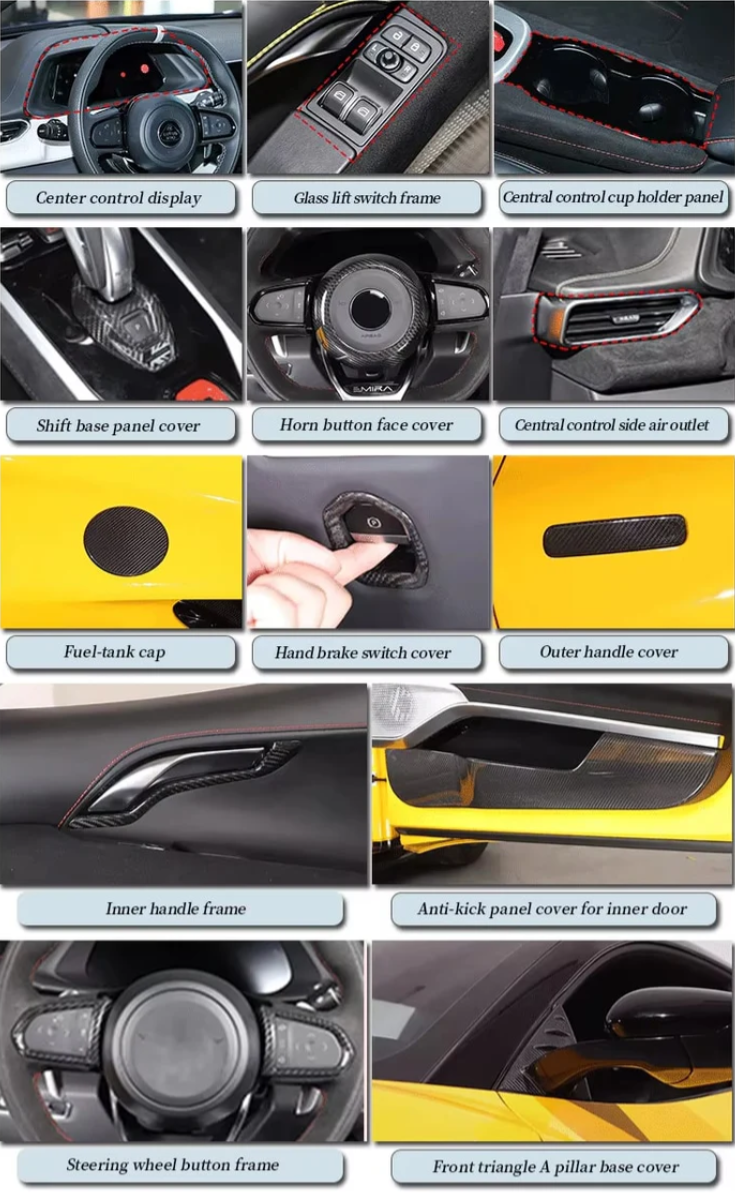 Lotus Emira Carbon Fiber Interior Trim Kit