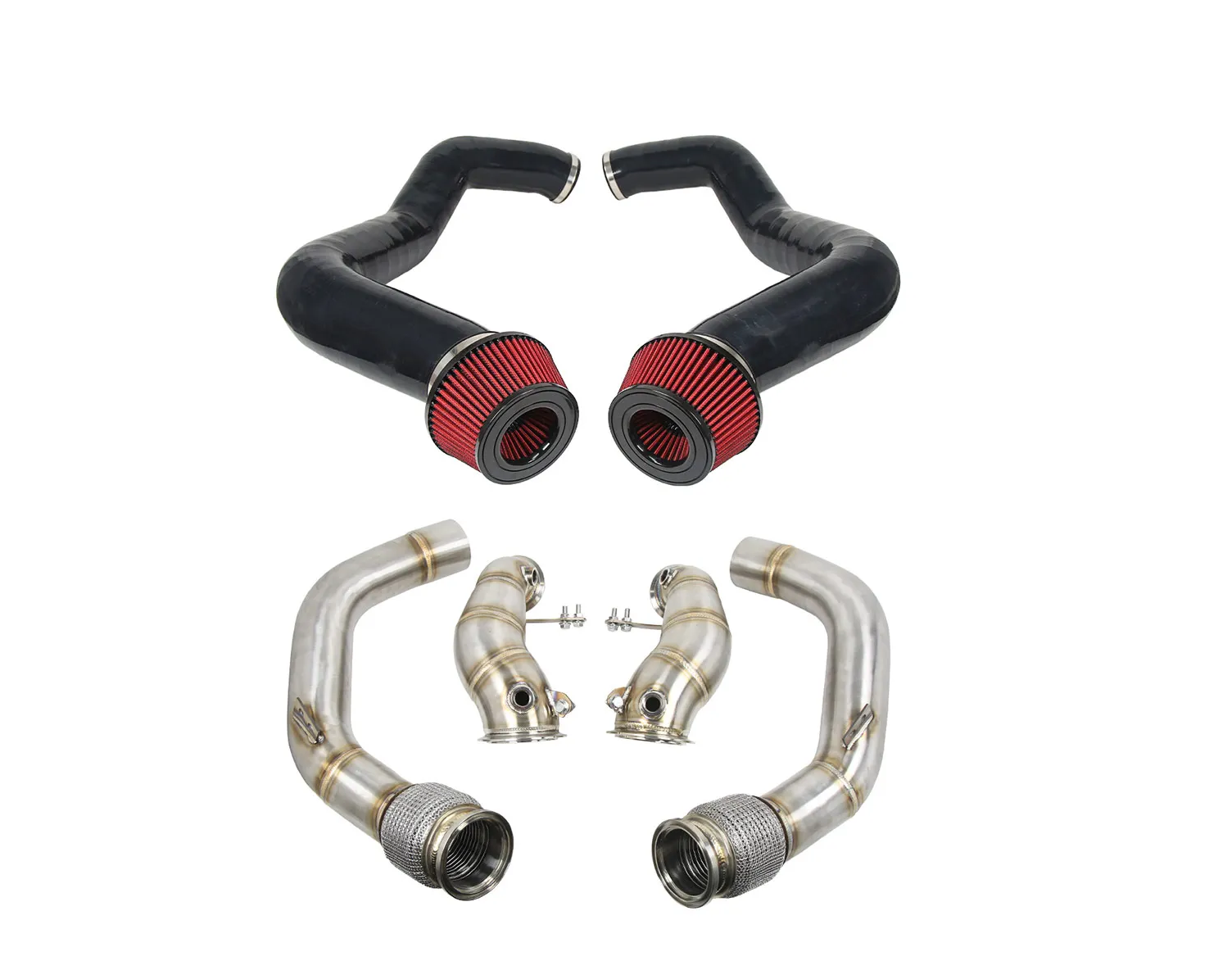 BMW F90/G30 M5/ F92 M8 Front Mount Intake Cat Less Down Pipe Package