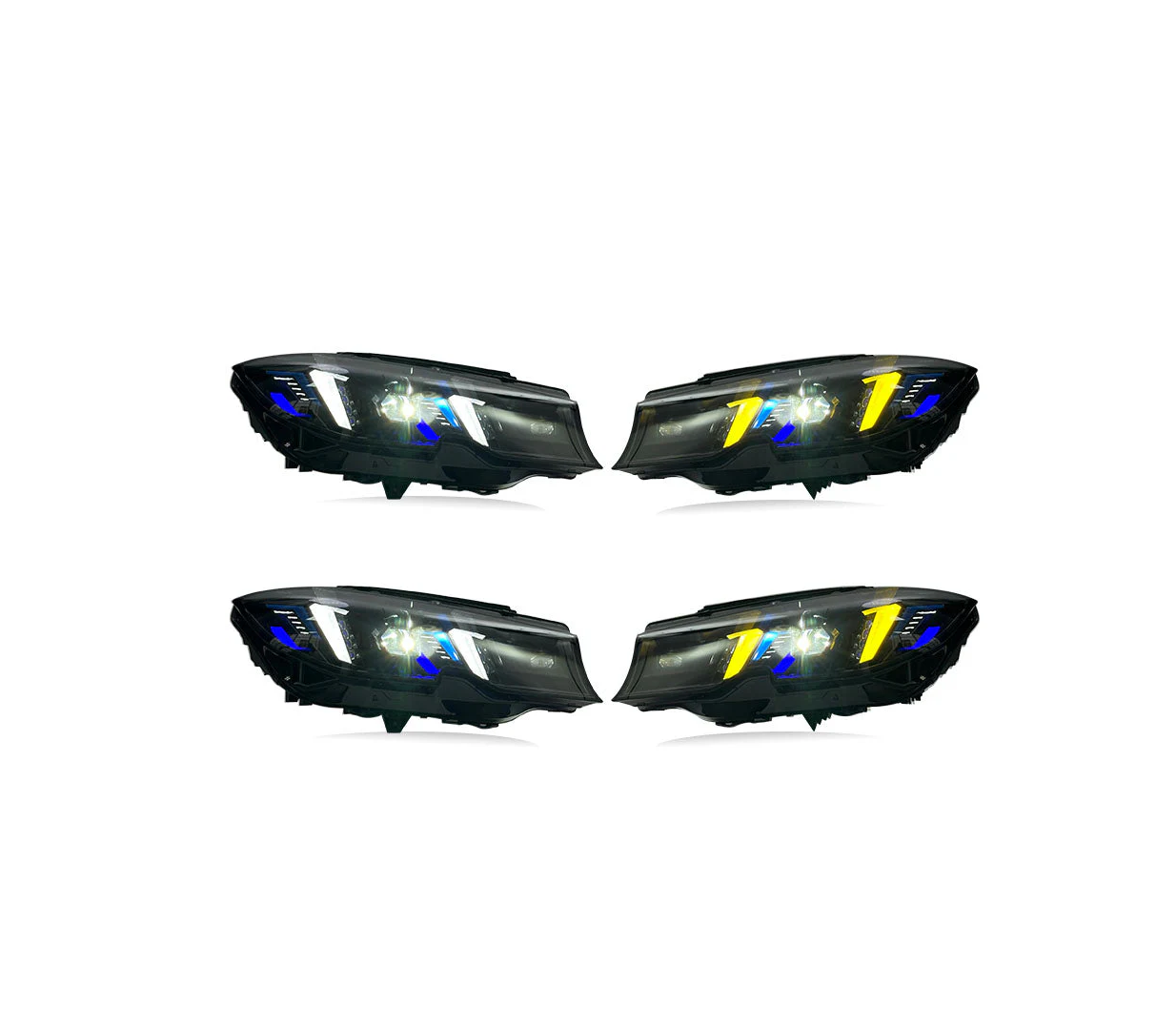 BMW G20 3 Series LED Snake Eyes Headlights Yellow & White DRL Switch