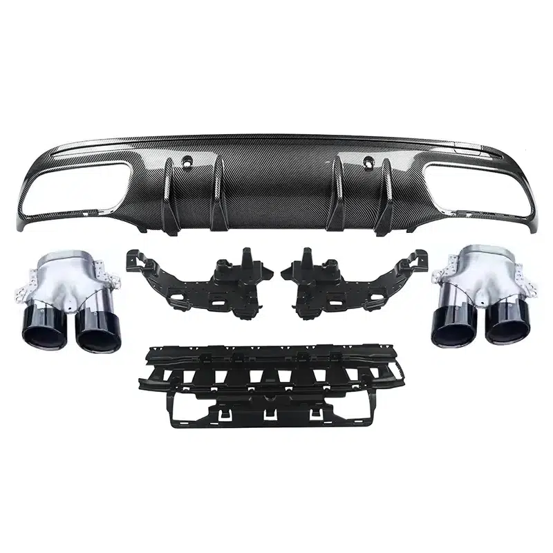 2015-2021 Mercedes W205 C300/C43 AMG Sedan Carbon Fiber Rear Diffuser With Exhaust Tip