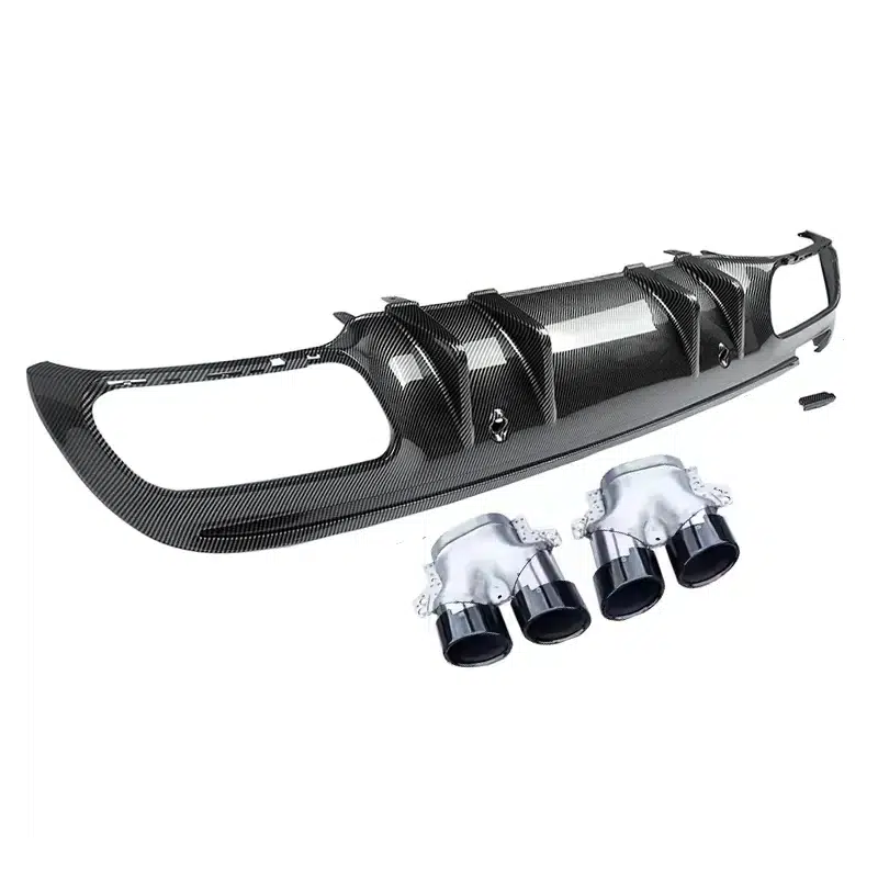 2015-2021 Mercedes W205 C300/C43 AMG Sedan Carbon Fiber Rear Diffuser With Exhaust Tip