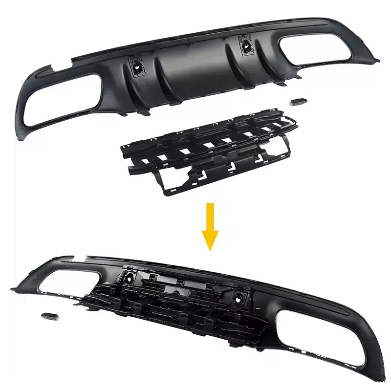 2015-2021 Mercedes W205 C300/C43 AMG Sedan Carbon Fiber Rear Diffuser With Exhaust Tip