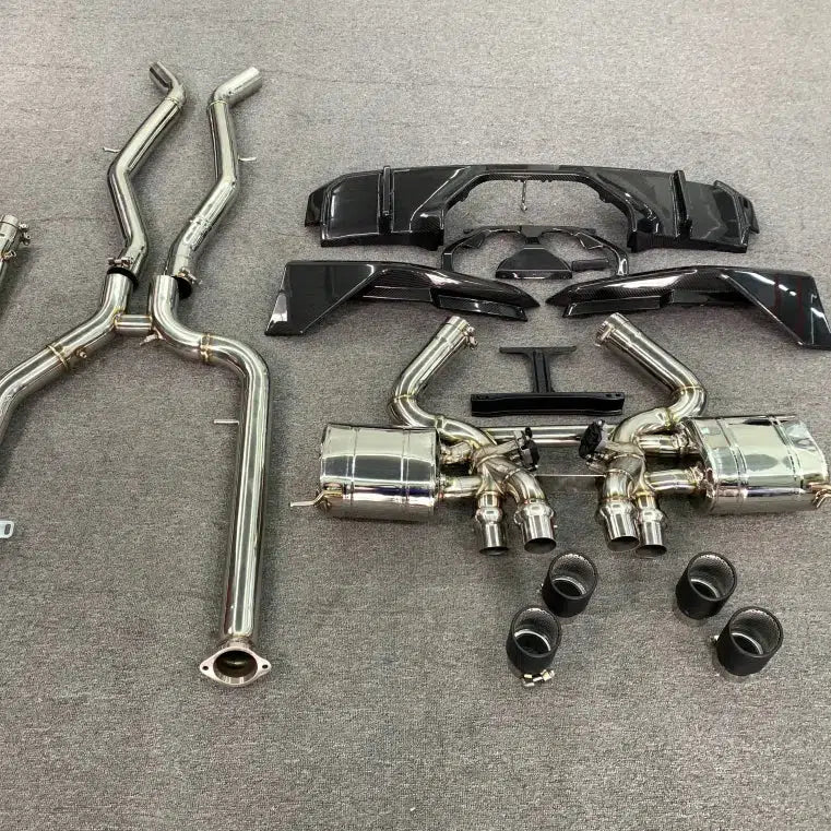 BMW G80 M3/G82M4 Stainless Steel Cat Back Exhaust with Carbon Fiber Rear Diffuser