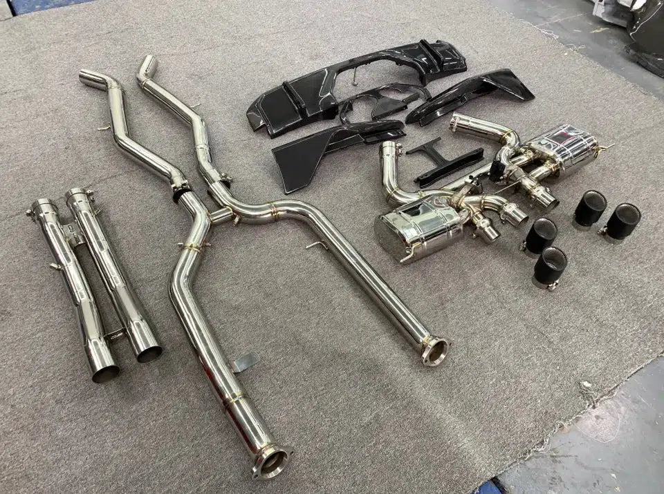 BMW G80 M3/G82M4 Stainless Steel Cat Back Exhaust with Carbon Fiber Rear Diffuser