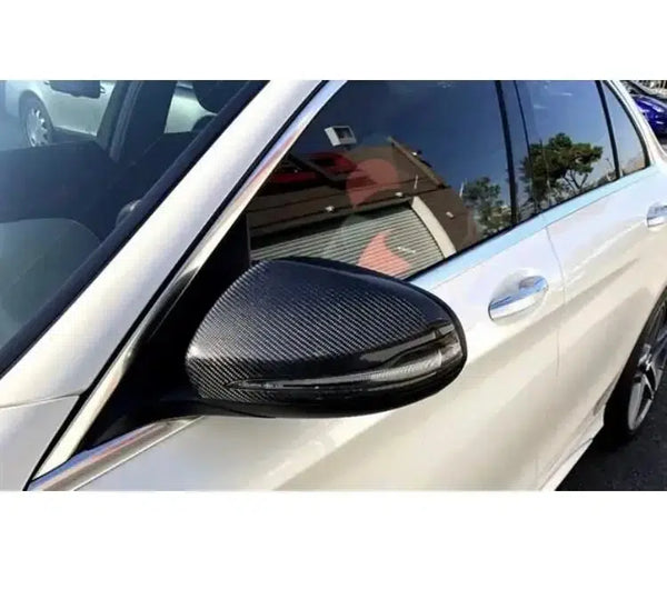 thumbnail image 2 of Car-bodykit Carbon Mirror Caps For Mercedes A/B/C/CLA/CLS/E/GLA/GLK Class – W176/W204/W117/W212/X156 – Pair 2 of 4