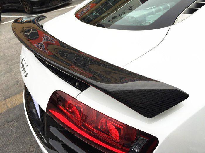 Audi R8 Gen 1 Carbon Fiber Wing With Base Panel Plate - eurobahndynamics