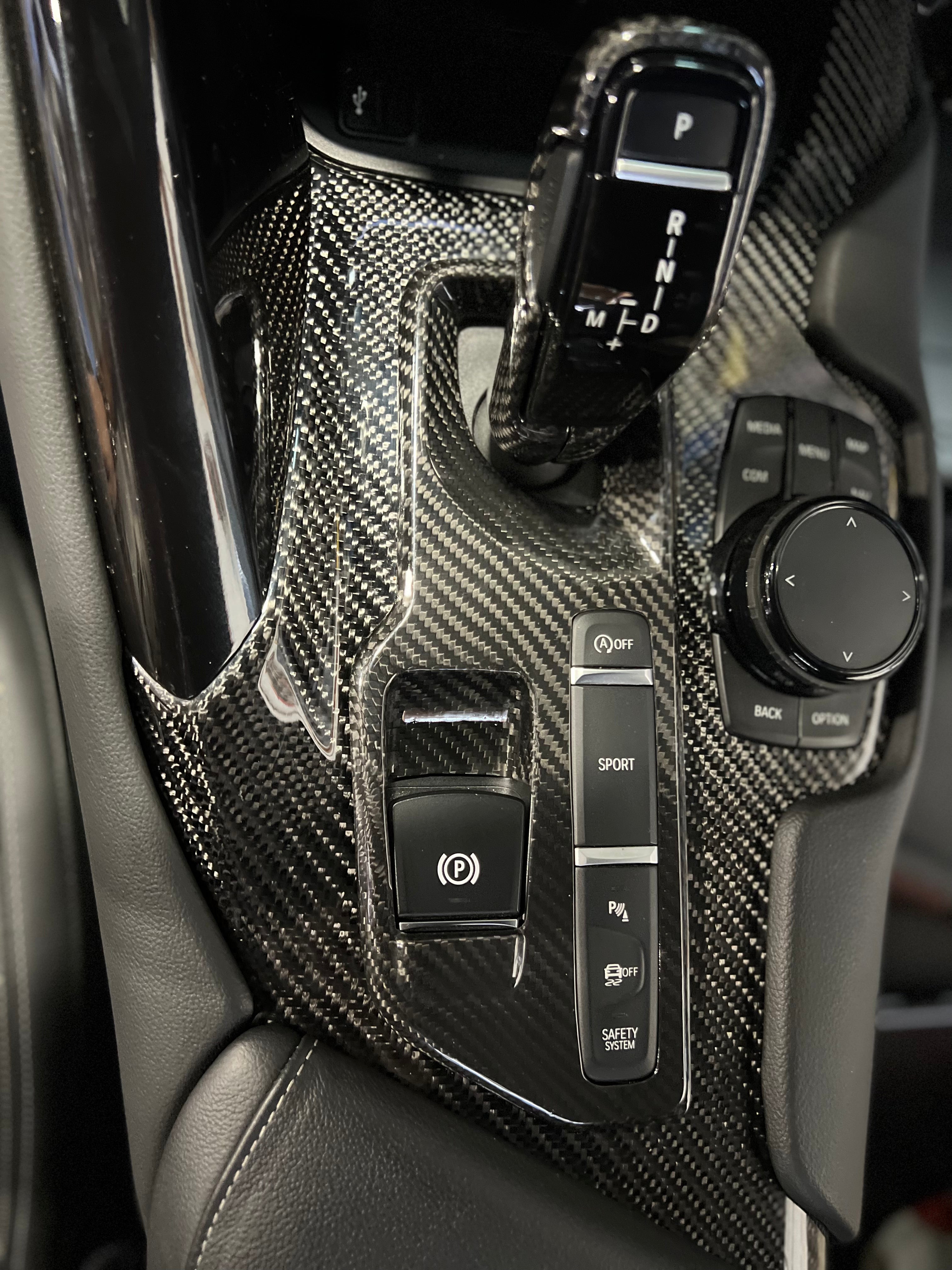 Toyota Supra MK5 Carbon Fiber Center Console Trim - eurobahndynamics