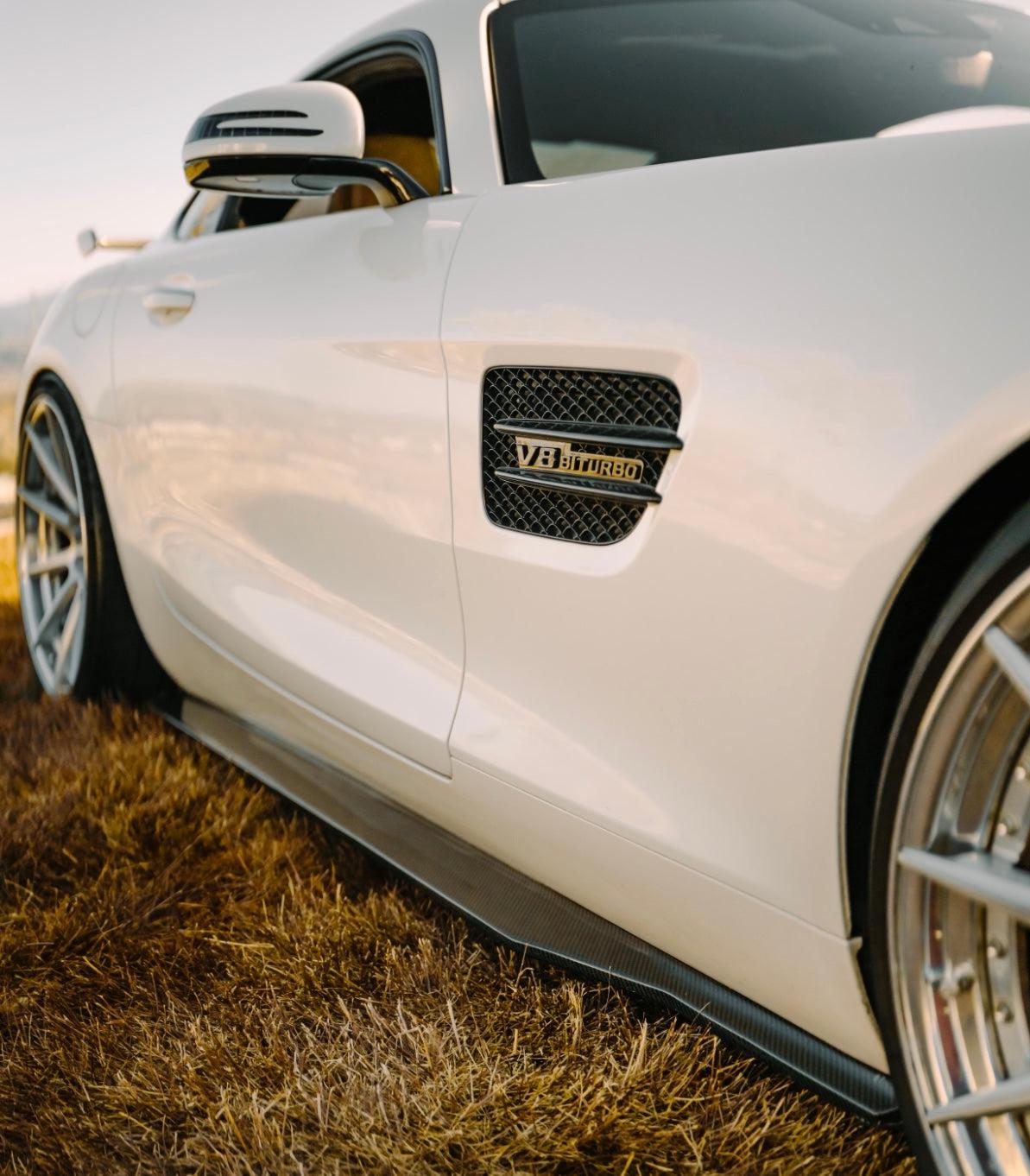 Mercedes AMG GT/GTS Carbon Fiber Side Skirt Extensions