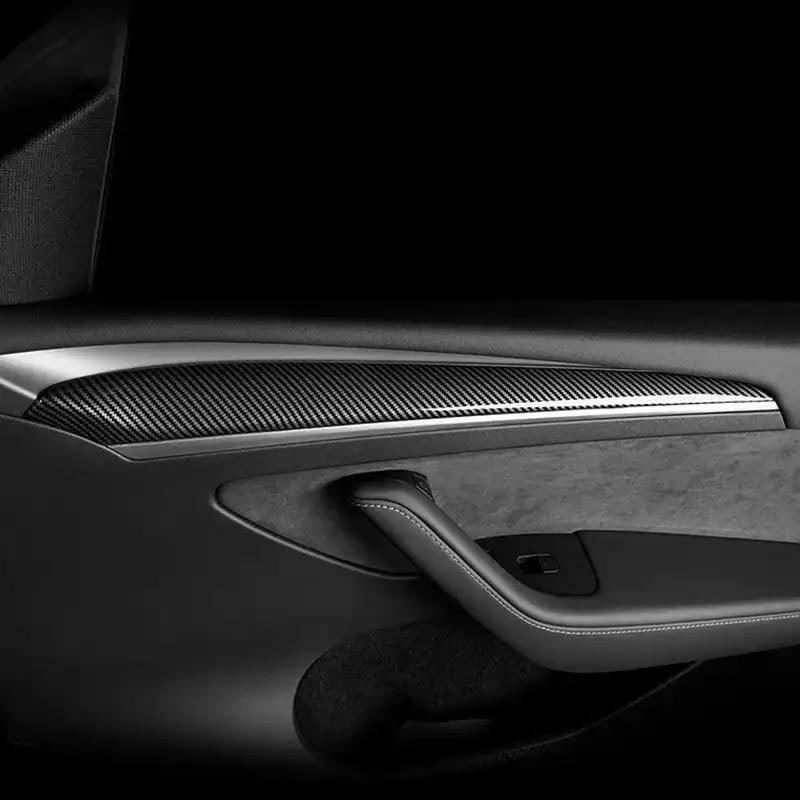 Tesla Model 3/Y Carbon Fiber Dash And Door Cover - eurobahndynamics