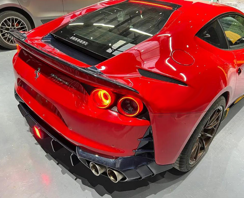 812 Sf Rear Ferrari 812 MS Style Carbon Fiber Brake Light Rear Diffuser