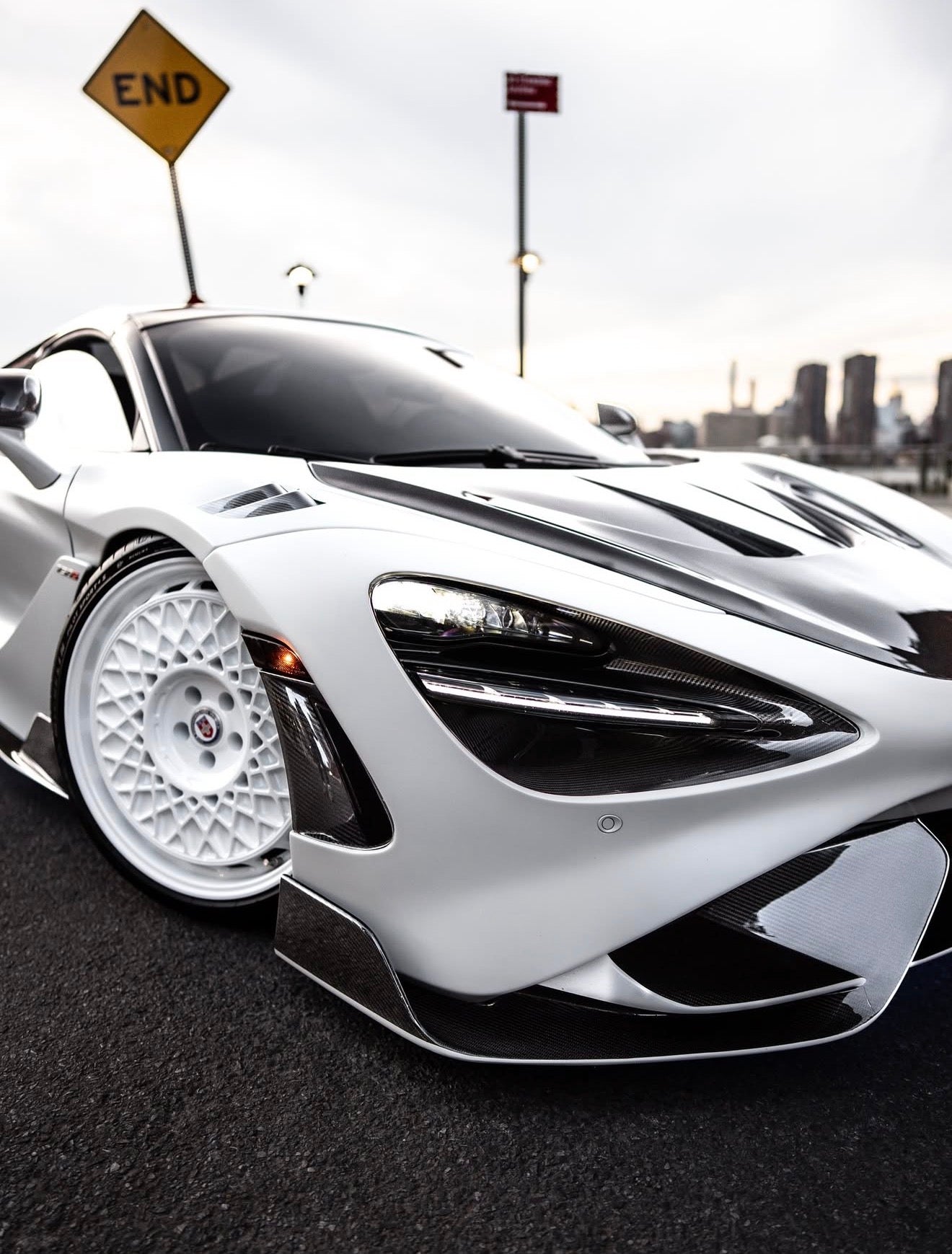 McLaren 720s To 765LT Style FRP Front Bumper With Carbon Fiber Front Lip