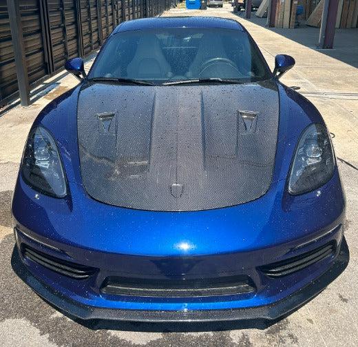 Porsche 718 Boxster/Cayman/GT4/GT4RS Carbon Fiber Hood