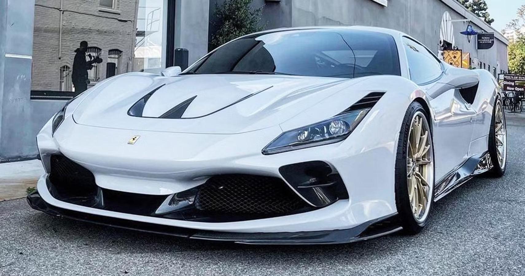 Ferrari F8 Tributo V Style Carbon Fiber Front Lip