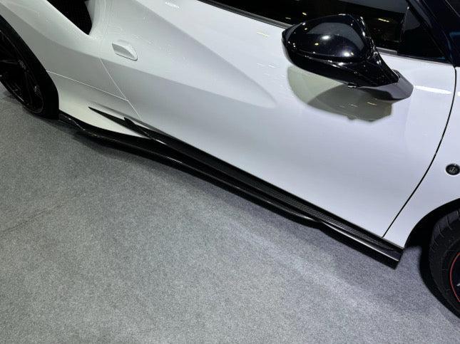 Ferrari F8 Tributo Carbon Fiber Side Skirt Extensions