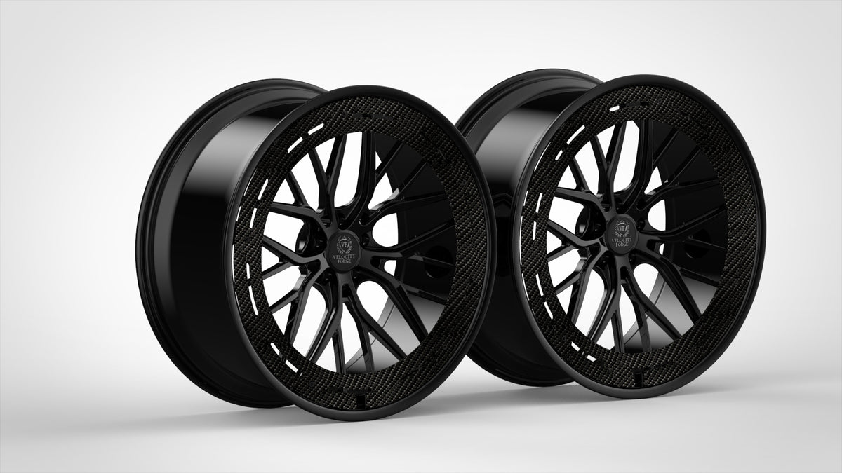 Forge Dynamic Rims Velocity Forge FV-21 2Pc Carbon Fiber Forged Wheels Set Of 4