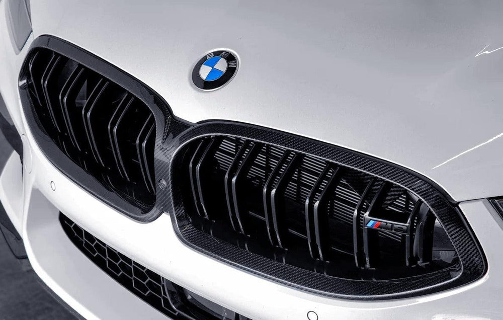 DRY CARBON FIBER / CARBON STYLE DOUBLE SLAT GRILLE FOR G14 / G15 / G16 / F91 / F92 / F93 BMW M8 / M850I / 840I