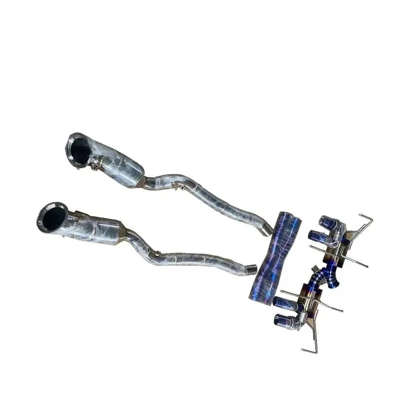 Ferrari 812 Titanium Full Exhaust System & X Pipe With Stain Less Steel Mid Pipes