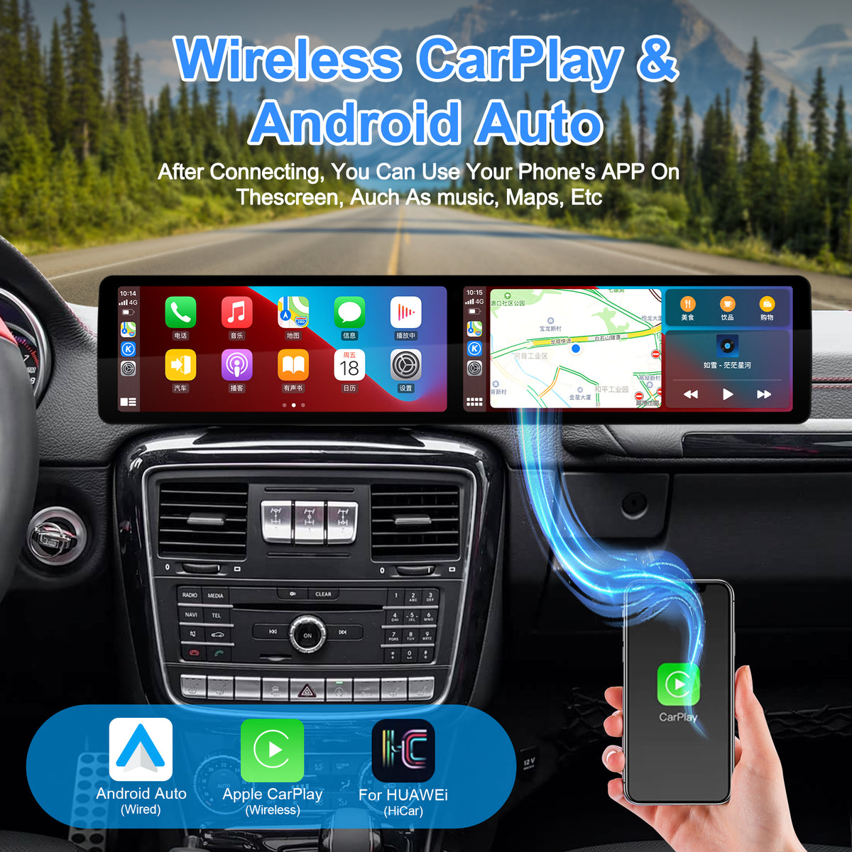 2013-2018 Mercedes G Wagon Double Screen Apple Carplay Andriod Unit