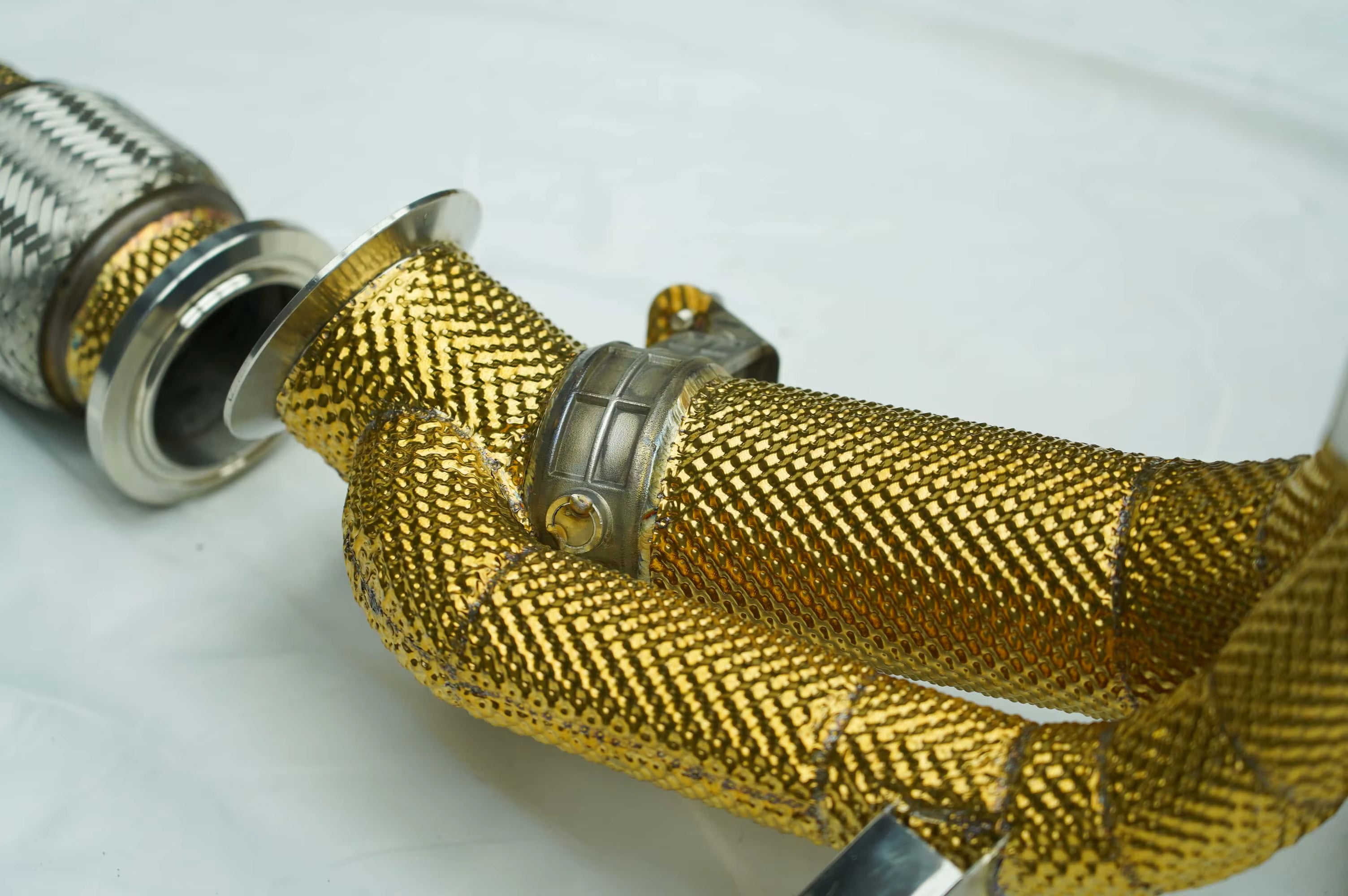 Lamborghini Revulto Stain Less Steel Gold Heat Shielded F1 Exhaust & Test Pipe Package
