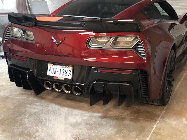 Corvette C7 Carbon Fiber Rear Finned Diffuser