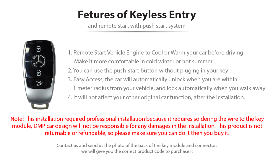 Keyless Entry (Mercedes Benz Upgraded) Facelift Key