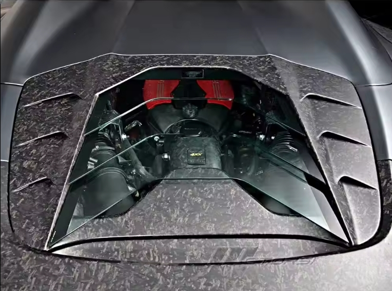 Ferrari 488 Coupe Transparent Carbon Fiber Engine Bonnet