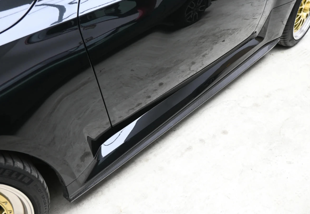 BMW G87 M2 Carbon Fiber AP Side Skirt Extensions