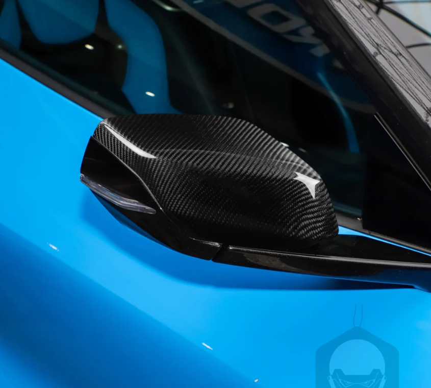 2020-2026 Corvette Carbon Fiber Mirror Caps Replacements