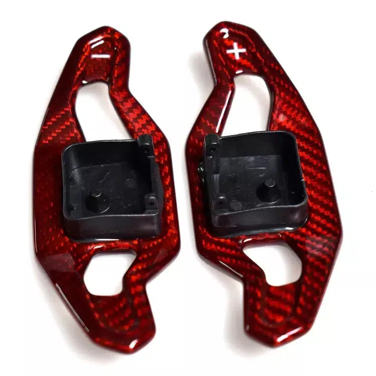 Audi Urus Style Red Carbon Fiber Paddle Shifters - eurobahndynamics