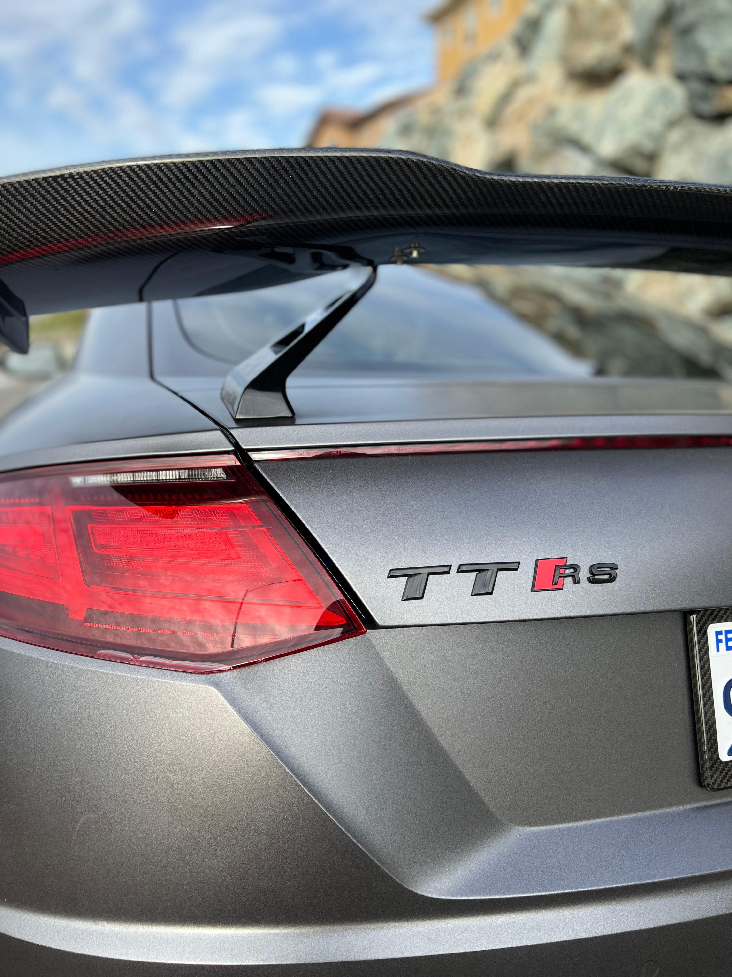 AUDI TTRS BLACK Hood & Trunk Ring Emblem S Line quattro Logo Badge Kit –  Automotive Gem