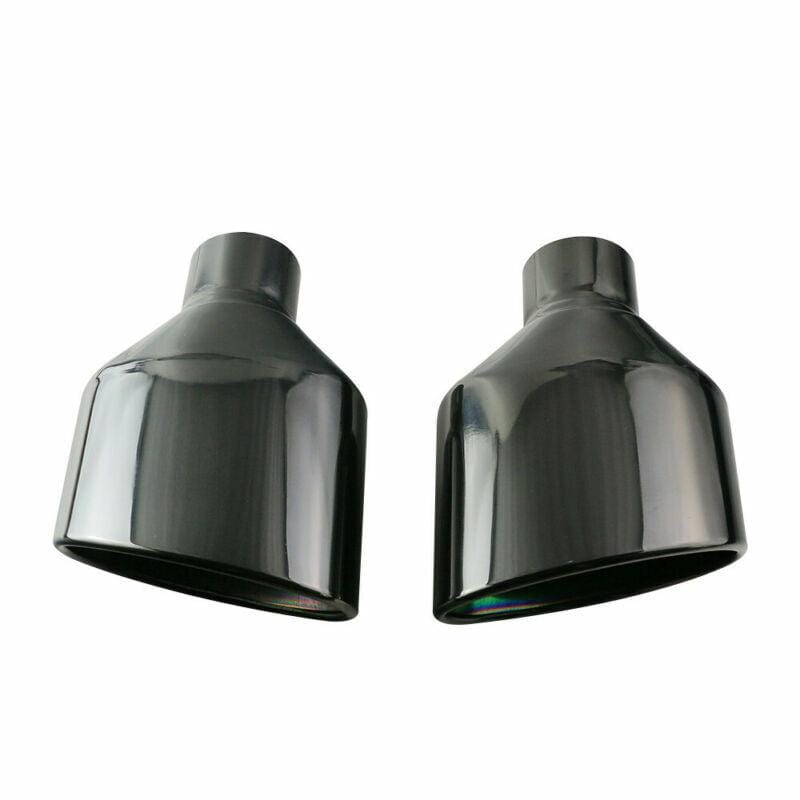 2.5" inlet Black Exhaust Tips Stainless Steel Slant 6" Oval