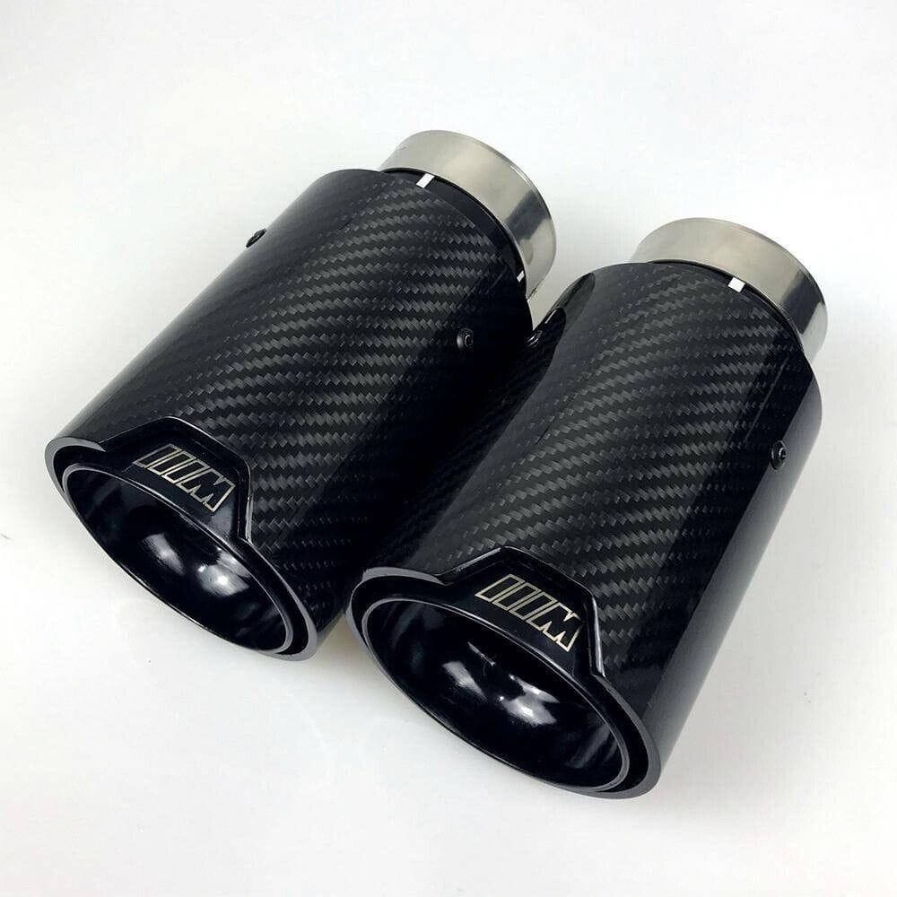 BMW M Performance 2.5in Inlet to 3.5in Outlet Carbon Fiber Dual Exhaust tips