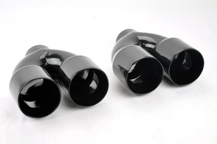 Audi 2.5in inlet Dual Exhaust Tips Quad Style Gloss Black